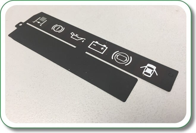 dashboard onderdeel bedrukt