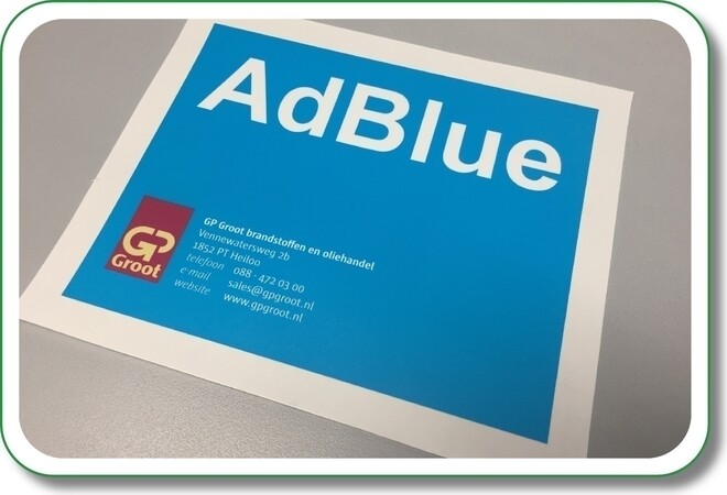 Benzine bestendige sticker