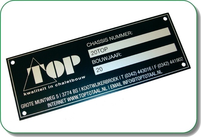 aluminium typeplaat