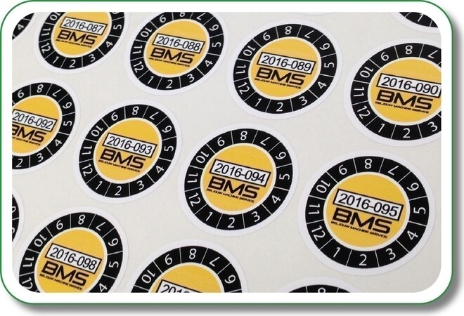 Ronde keurringssticker