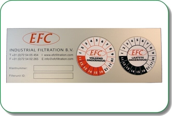 Keuringssticker rond met datum