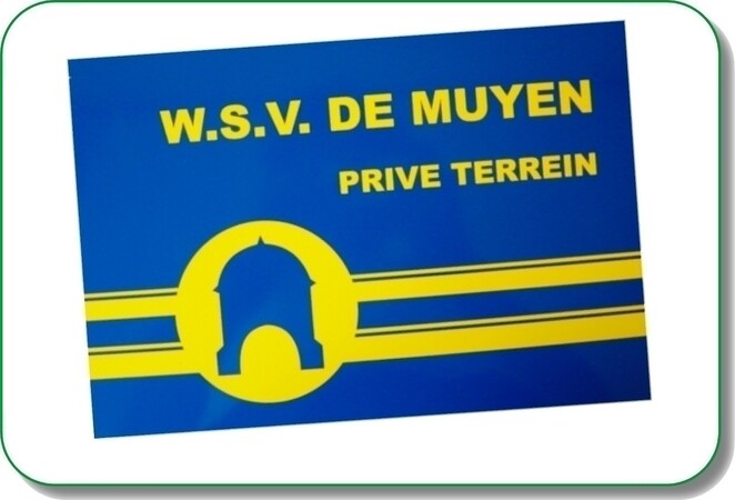 Eigendomsbord trespa bedrukt